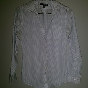 Boys brooks brother blue & white pinstripe button